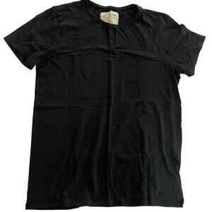 Stradivarius Shirt Mens Medium Black Crew Neck Short Sleeve Tee Casual Man